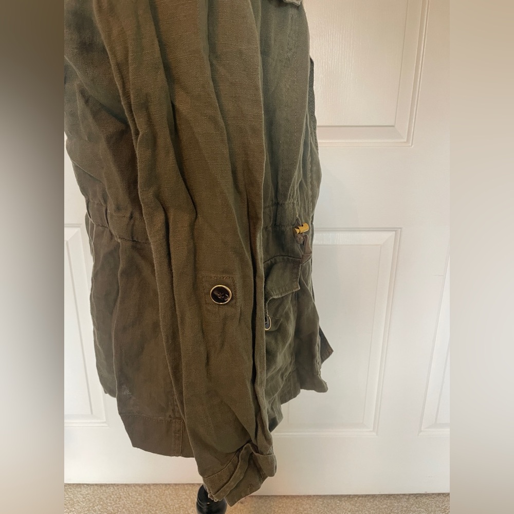 INC Army Green Linen Utility Jacket - Medium - Picture 5 of 6